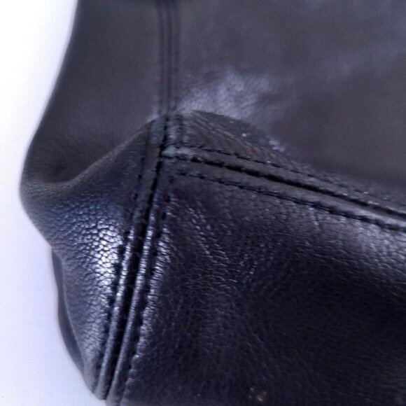 Elie Tahari Black Leather Shoulder Bag Braided Handle - Picture 10 of 11